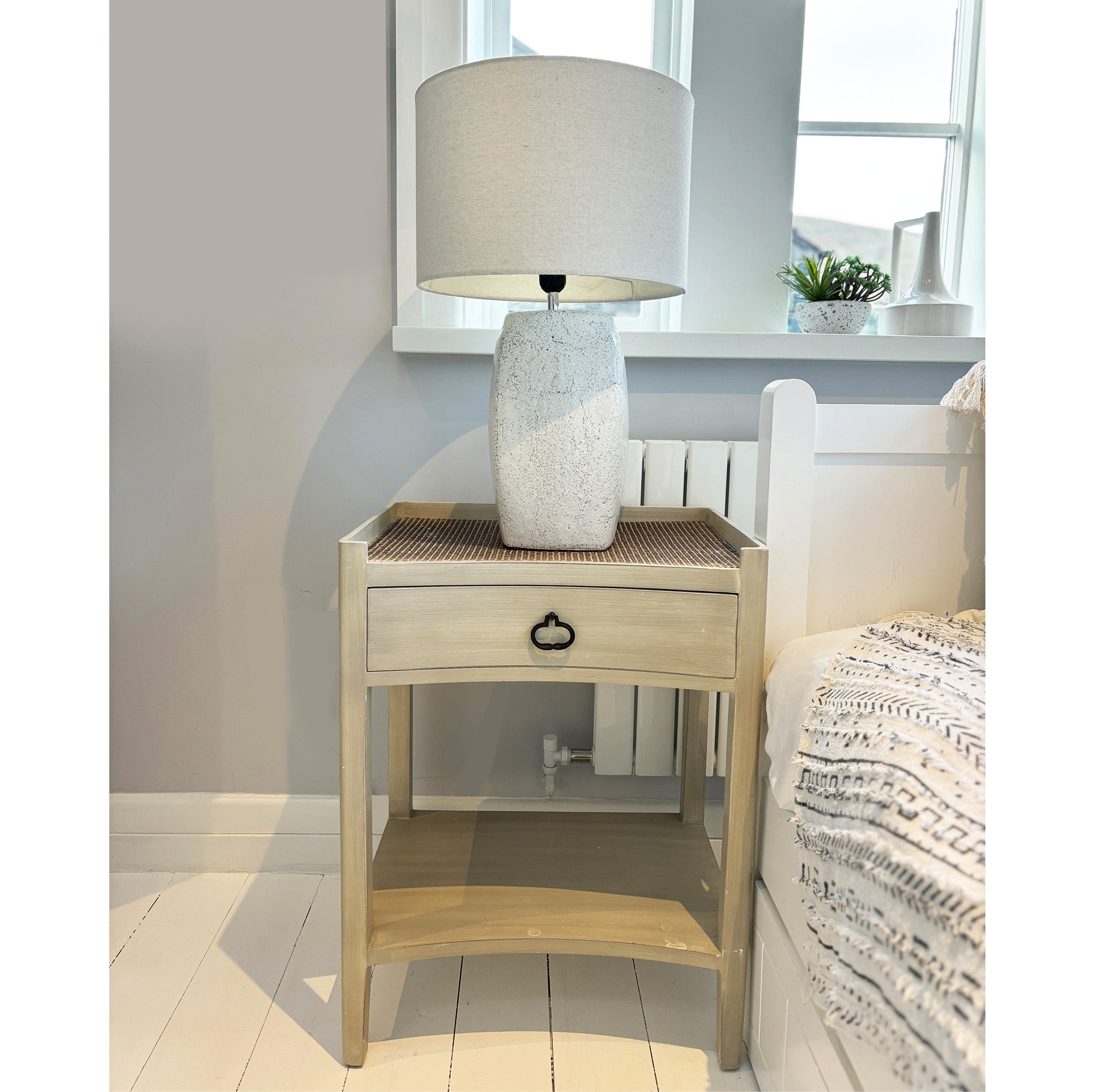 White Crackle Base Lamp